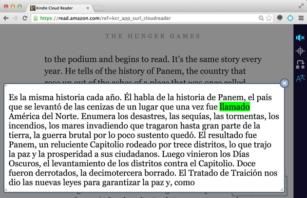 Kindle-Snap-Read-Hunger-Games-Translate